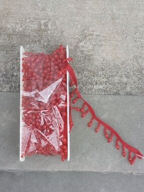Wright's Red Beaded Rayon & Acrylic 1.75 Inch Trim